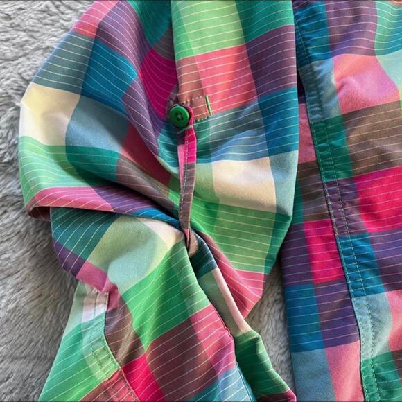 The North Face Cool Horizon Plaid Button Down Shirt Women’s Size Large - Picture 6 of 8